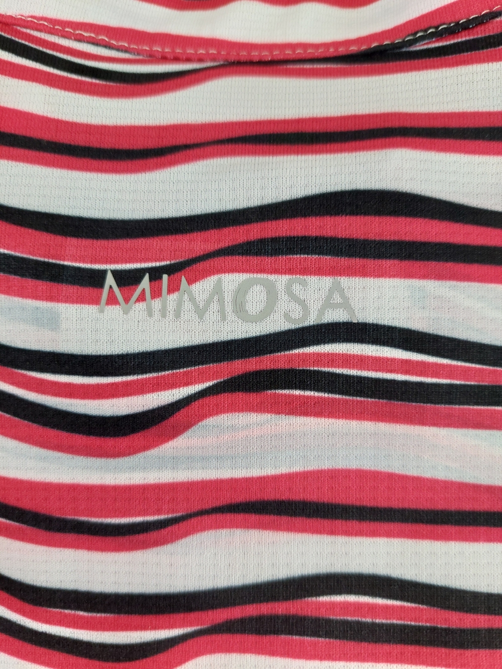 Mimosa by Nivo Golf Polo Top XL Red Black White Wavy Stripe Quarter Zip Shirt - Picture 8 of 8